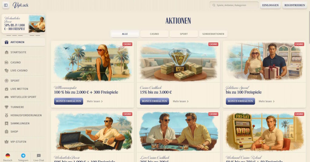 VipLuck Casino Bonusaktionen
